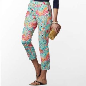 Lilly Pulitzer Cropped Capri in Flamingo Print